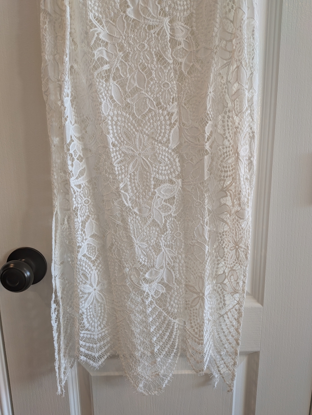 For Love & Lemons Luna White Lace Midi Dress Bridal Wedding Romantic Size S - Picture 13 of 15